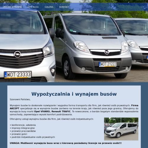 Wynajem busów cena w Warszawie